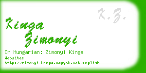 kinga zimonyi business card